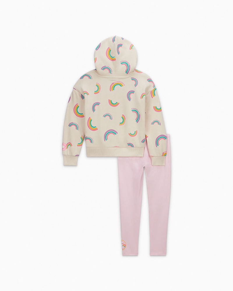 Converse Rainbow Hoodie & Leggings Set Rosa | 213ZYBXSV