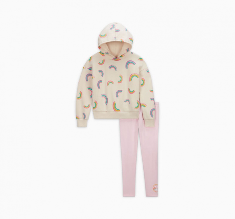 Converse Rainbow Hoodie & Leggings Set Rosa | 213ZYBXSV