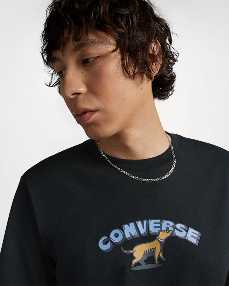 Converse Recreation Department Tryck T-Shirt Svarta | 258DPSUJR