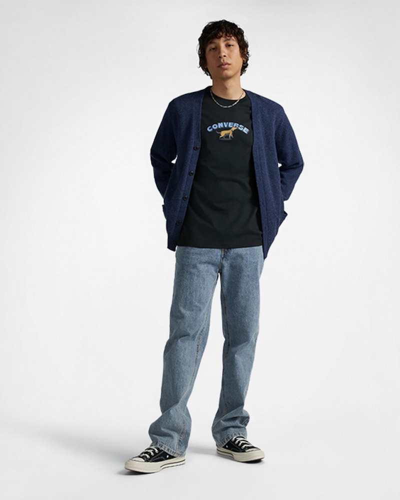 Converse Recreation Department Tryck T-Shirt Svarta | 965HSKYFP