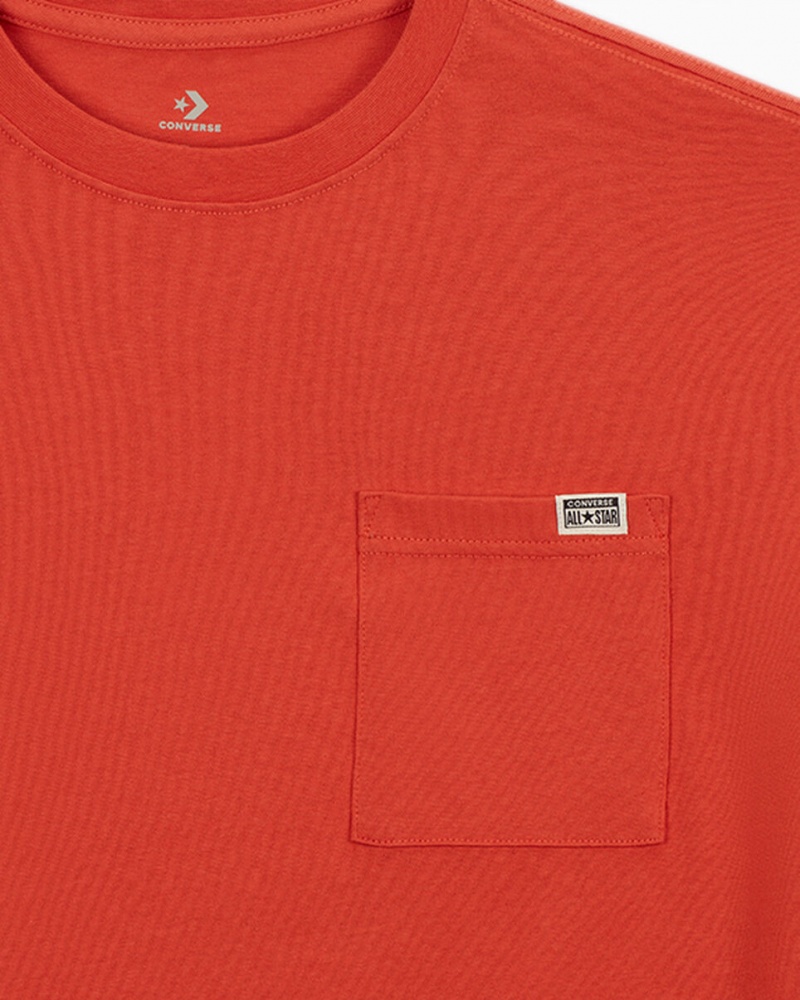 Converse Relaxed Chest Pocket T-Shirt Nomadic Rust | 107VOLSUG