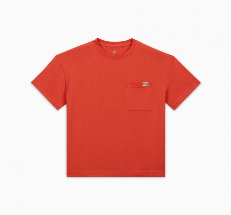 Converse Relaxed Chest Pocket T-Shirt Nomadic Rust | 107VOLSUG