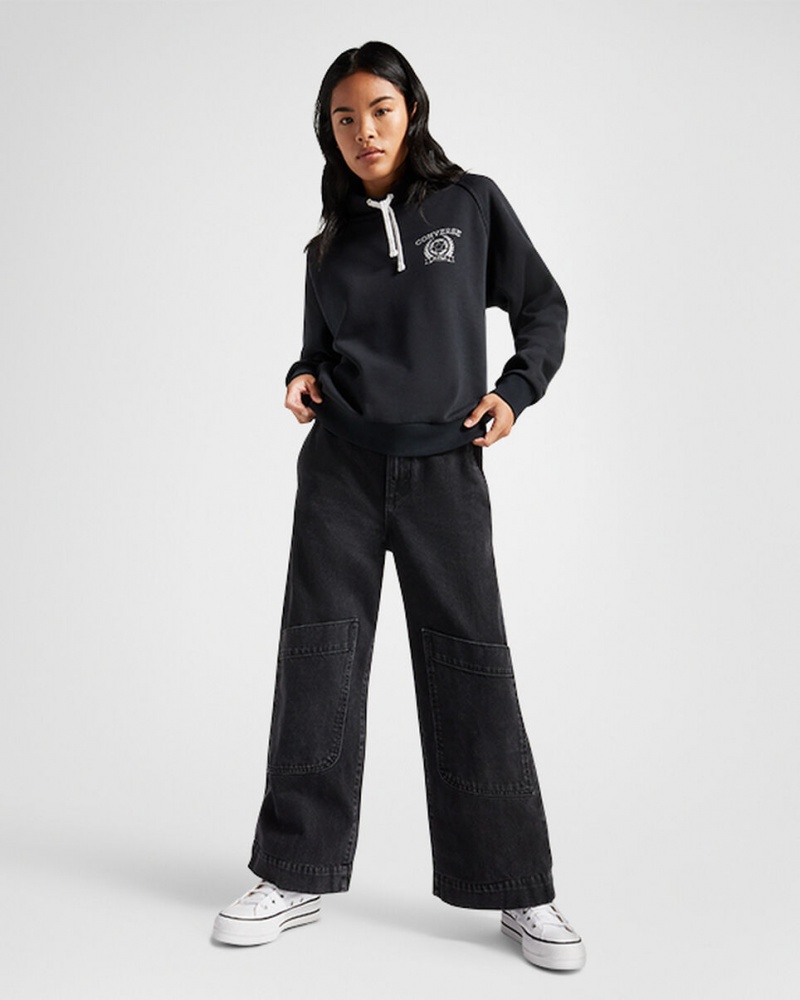 Converse Retro Chuck Taylor Mock Neck Pullover Svarta | 746WFLEZP