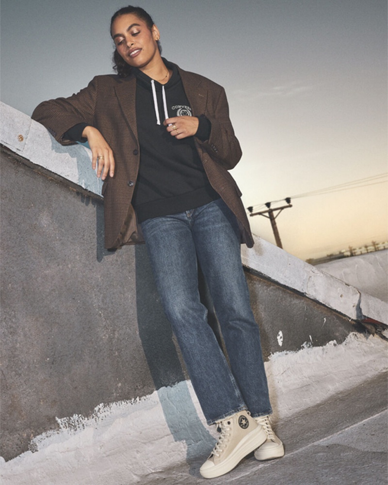 Converse Retro Chuck Taylor Mock Neck Pullover Svarta | 746WFLEZP