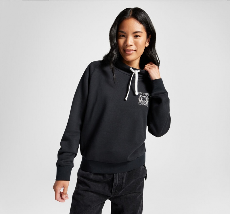 Converse Retro Chuck Taylor Mock Neck Pullover Svarta | 746WFLEZP