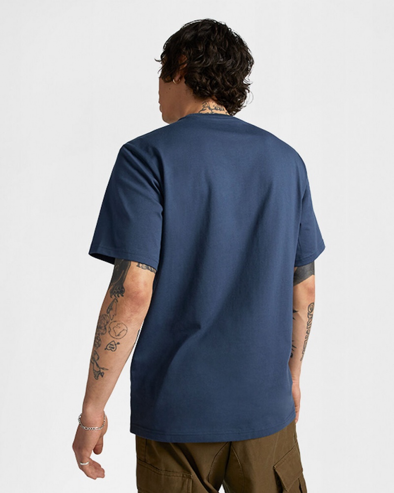 Converse Retro Collegiate Tryck T-Shirt Marinblå | 978BKZULO