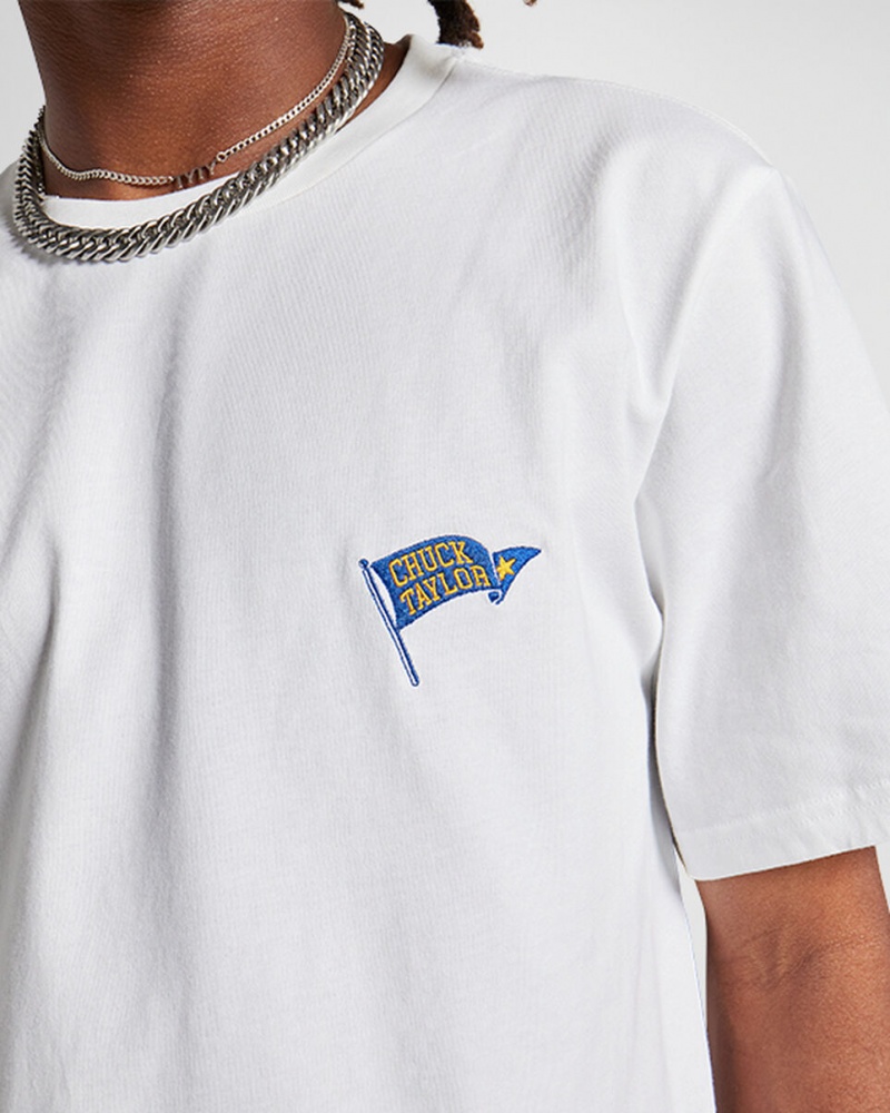 Converse Retro Flag T-Shirt Vita | 049GIQDHA