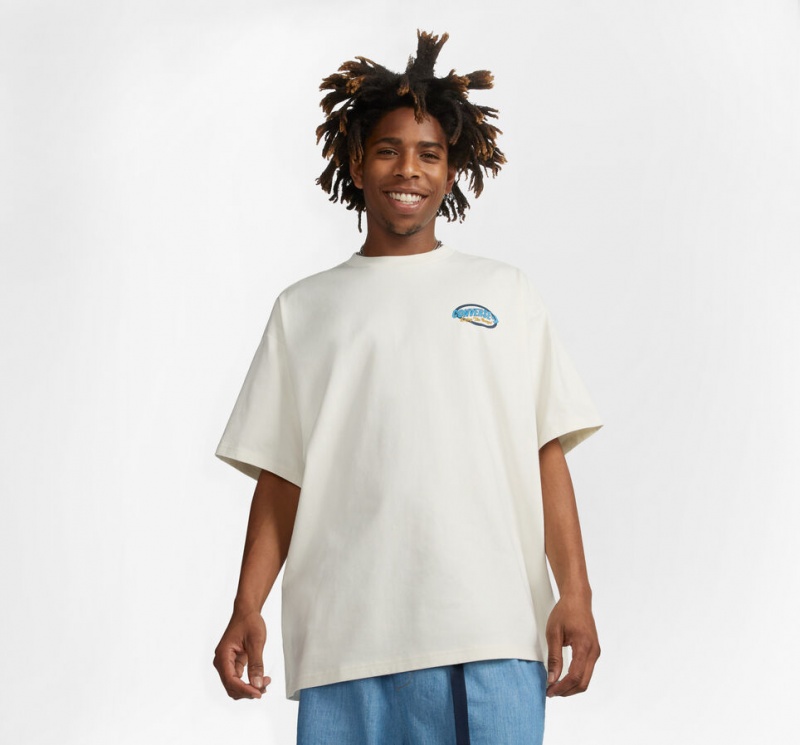 Converse Retro Sailboat Tryck T-Shirt Egret | 105HLGAPY