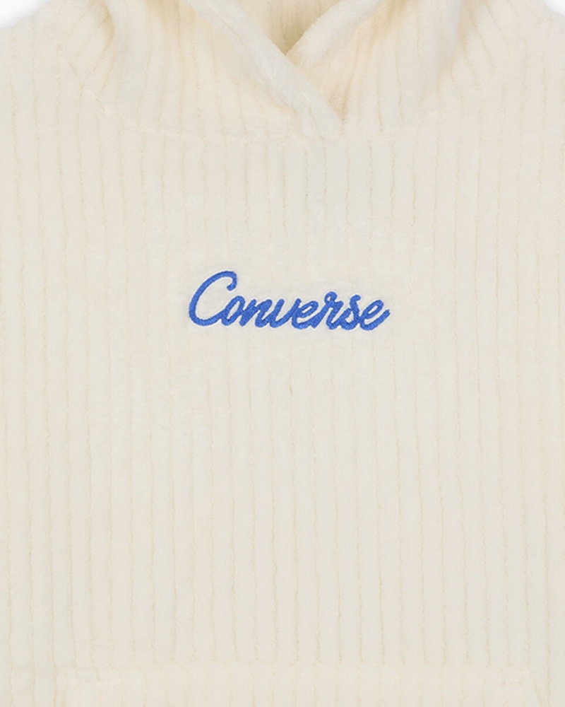 Converse Räfflad Sherpa Fleece Hoodie Egret | 423VBAWYO