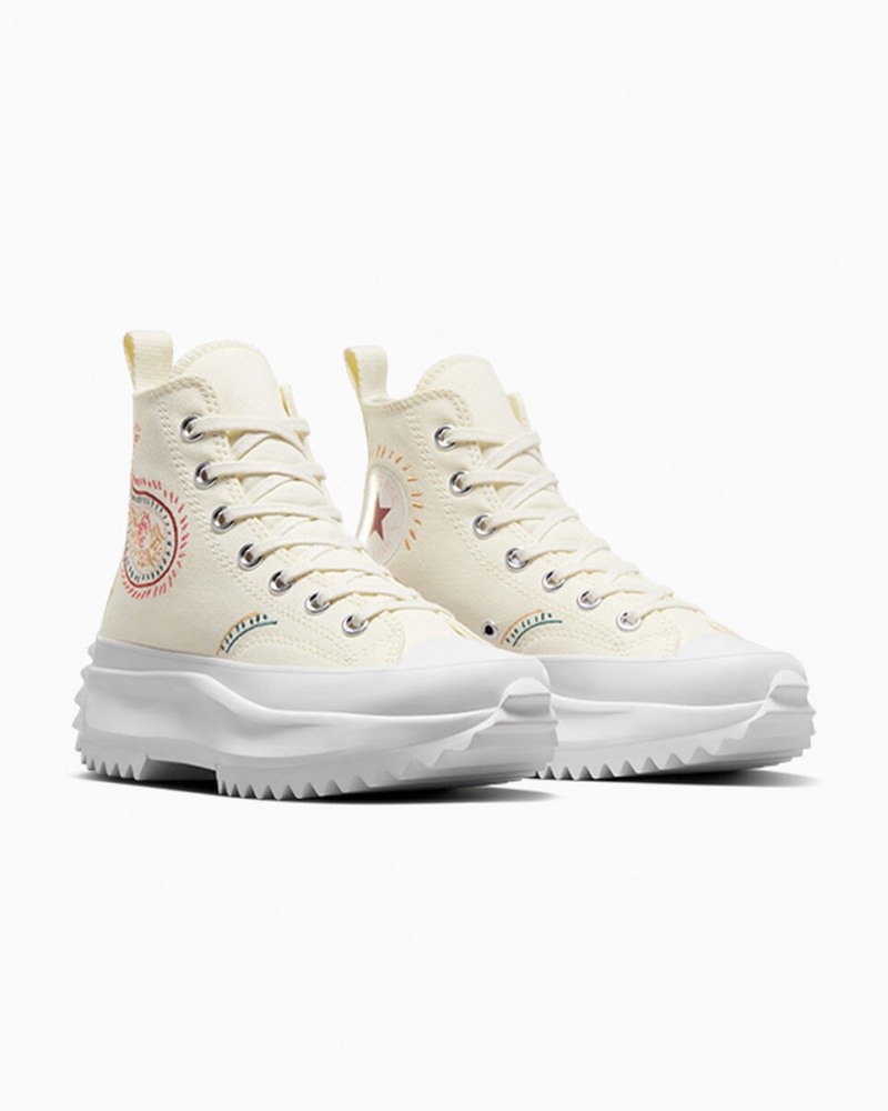 Converse Run Star Hike Platform Crafted Röda Vita | 675YXGWZU