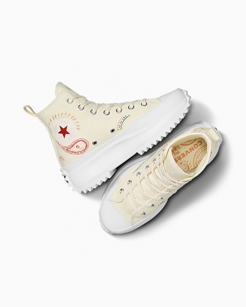 Converse Run Star Hike Platform Crafted Röda Vita | 675YXGWZU