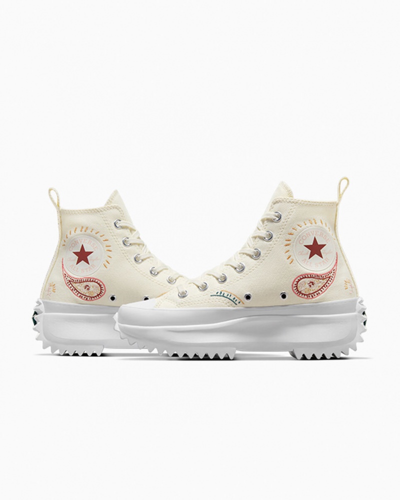 Converse Run Star Hike Platform Crafted Röda Vita | 675YXGWZU