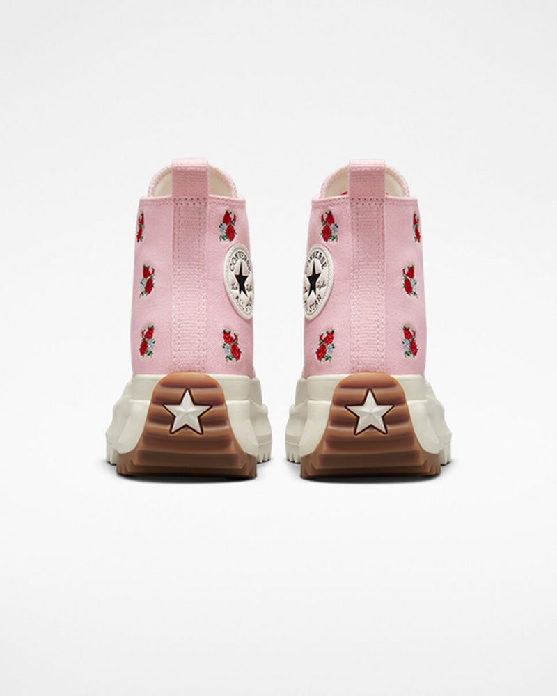 Converse Run Star Hike Platform Embroidered Floral Rosa Röda | 543BTLSMA