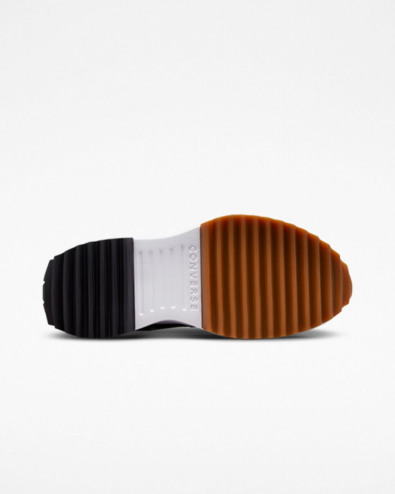 Converse Run Star Hike Platform Foundational Läder Svarta Vita | 436ZRJSBN