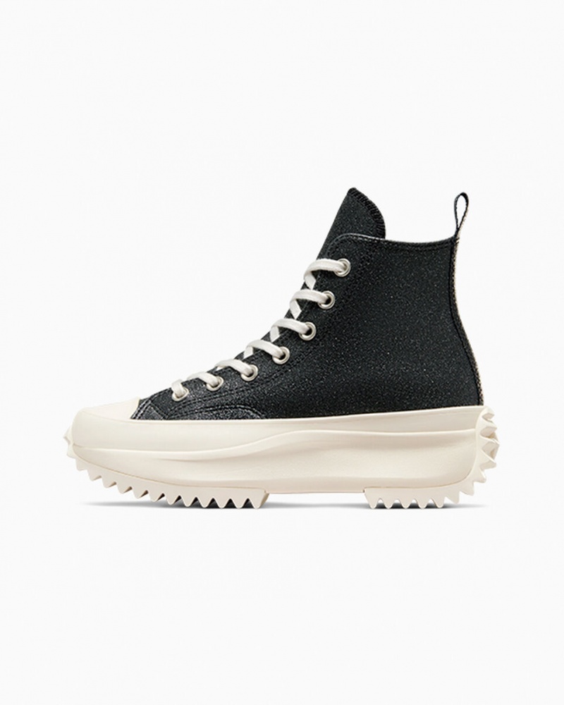 Converse Run Star Hike Platform Glitter Svarta | 491JICLOQ