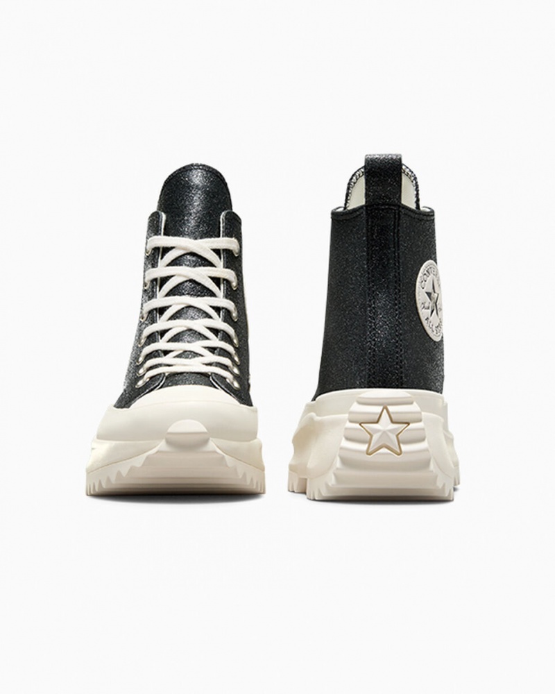 Converse Run Star Hike Platform Glitter Svarta | 491JICLOQ