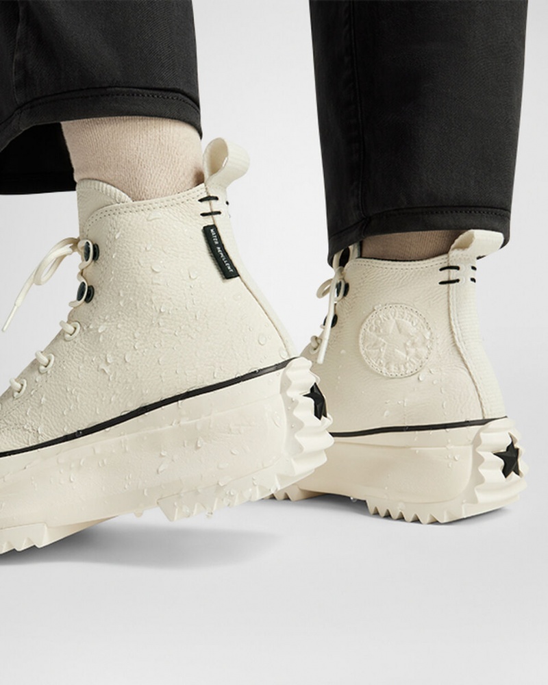 Converse Run Star Hike Platform Läder Svarta Vita | 063TLEWFY
