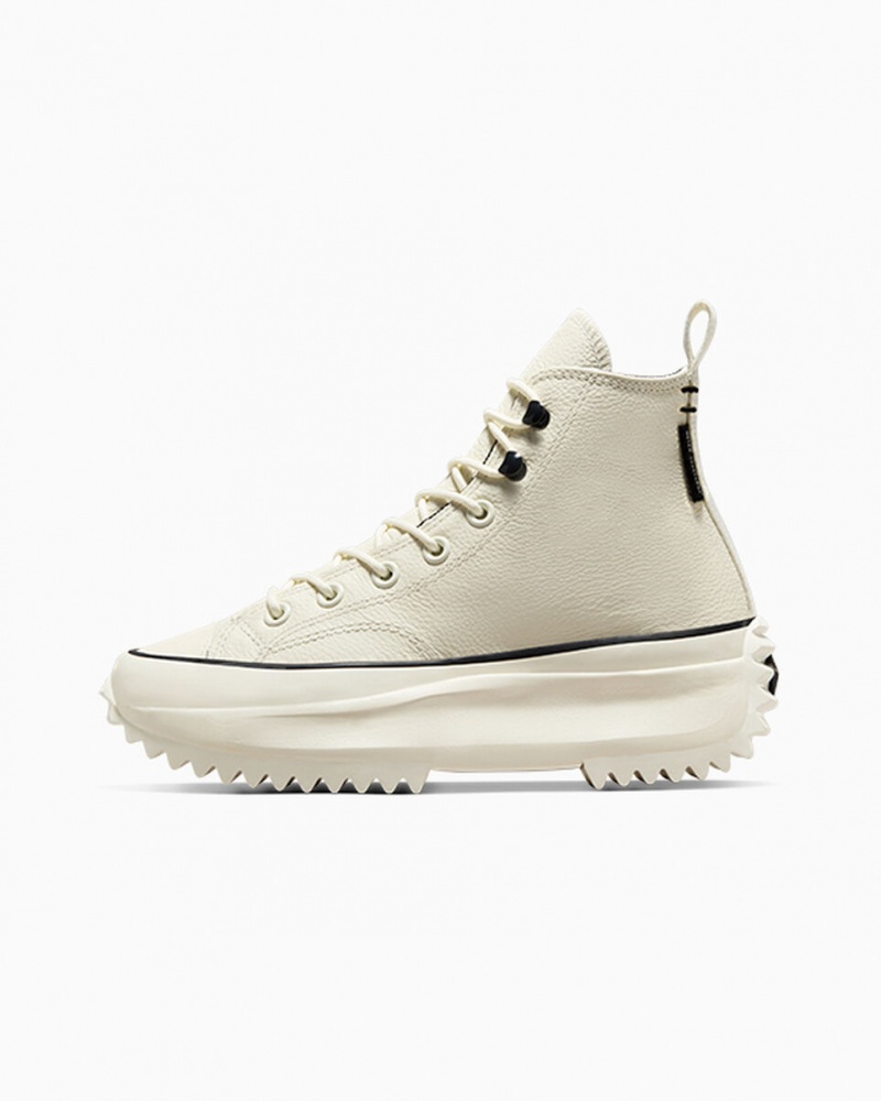 Converse Run Star Hike Platform Läder Svarta Vita | 063TLEWFY