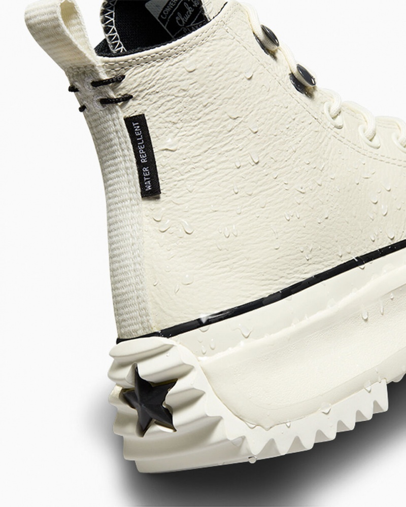 Converse Run Star Hike Platform Läder Svarta Vita | 063TLEWFY