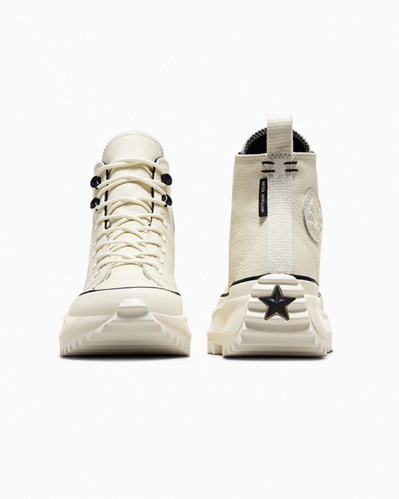 Converse Run Star Hike Platform Läder Svarta Vita | 063TLEWFY