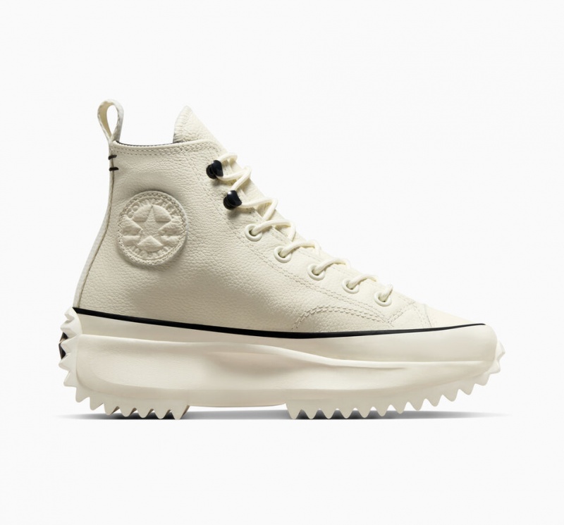 Converse Run Star Hike Platform Läder Svarta Vita | 063TLEWFY