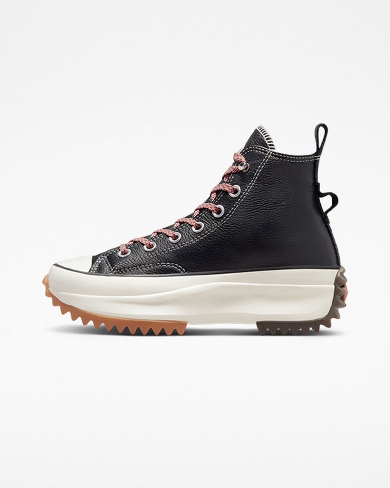 Converse Run Star Hike Platform Läder Svarta | 539LGHIQA