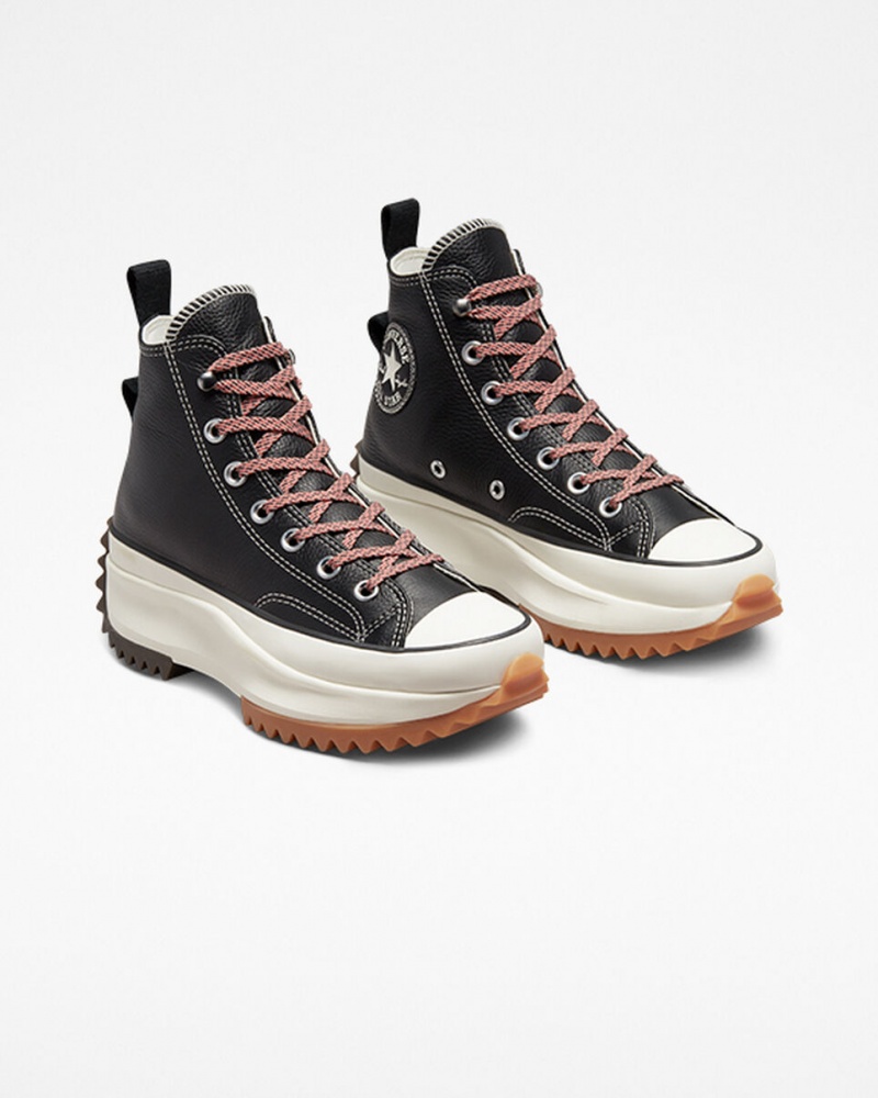 Converse Run Star Hike Platform Läder Svarta | 539LGHIQA
