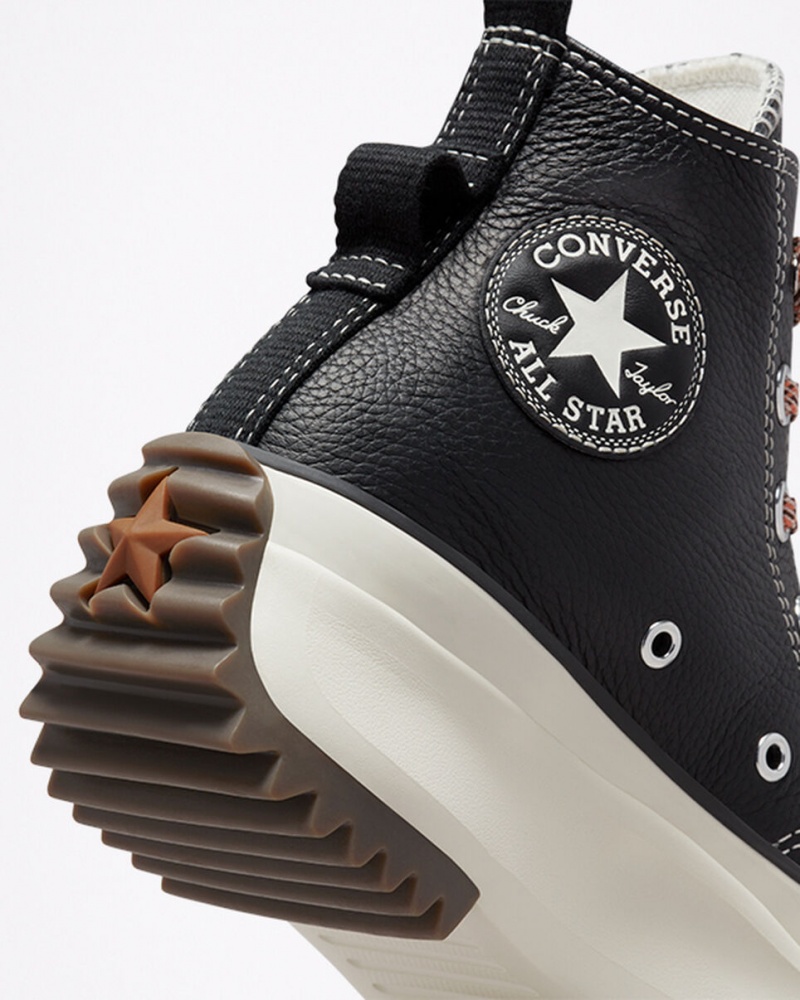 Converse Run Star Hike Platform Läder Svarta | 539LGHIQA