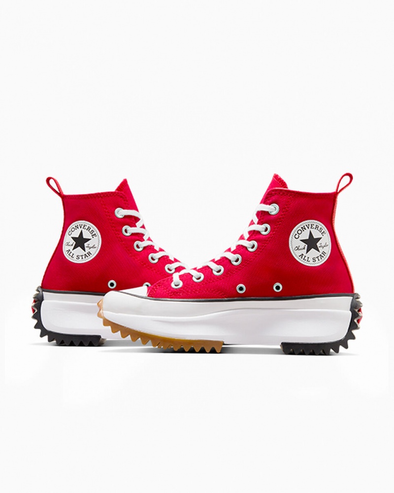 Converse Run Star Hike Platform Röda Vita Svarta | 890RDFYAM