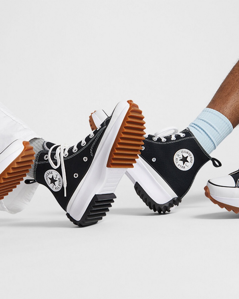 Converse Run Star Hike Platform Svarta Vita | 907WCQIAJ