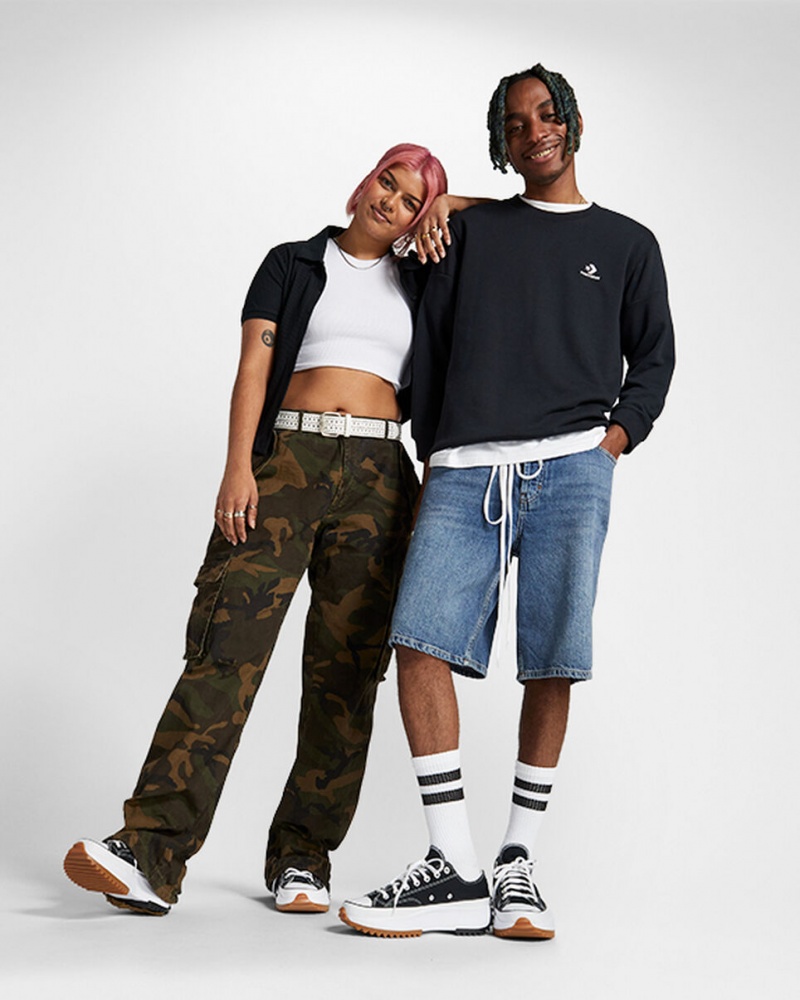 Converse Run Star Hike Platform Svarta Vita | 904EVZBDL