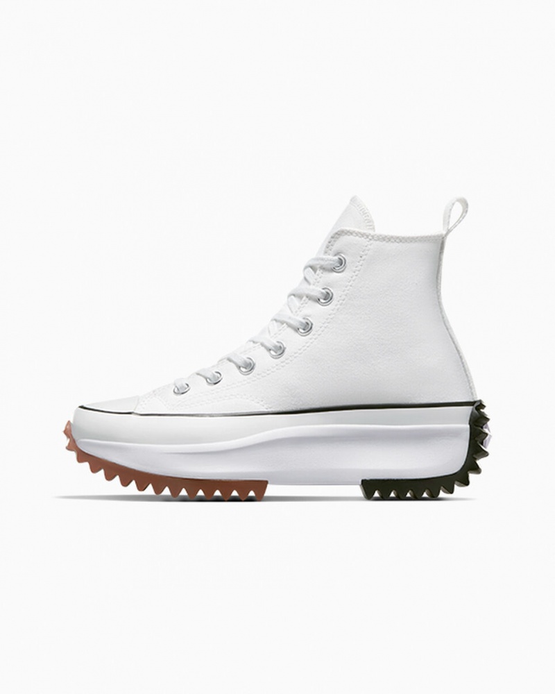 Converse Run Star Hike Platform Vita Svarta | 328QCPHYA