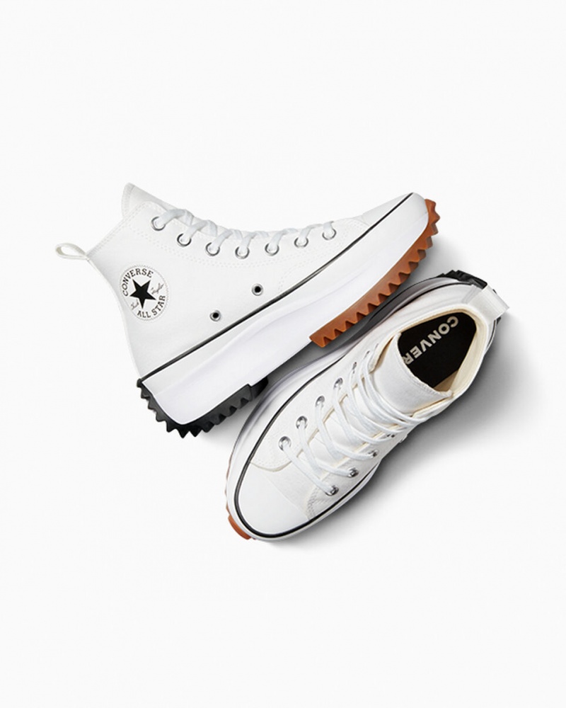 Converse Run Star Hike Platform Vita Svarta | 328QCPHYA