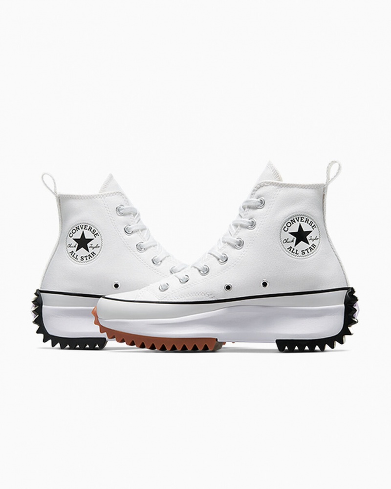 Converse Run Star Hike Platform Vita Svarta | 328QCPHYA