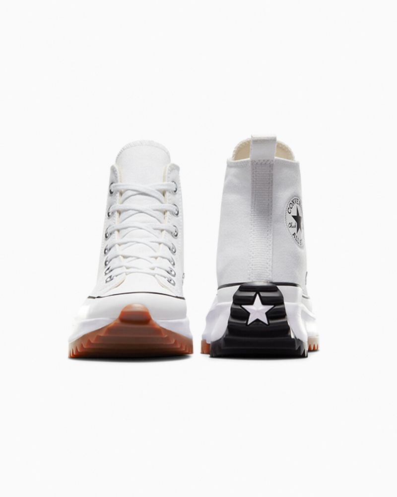 Converse Run Star Hike Platform Vita Svarta | 328QCPHYA