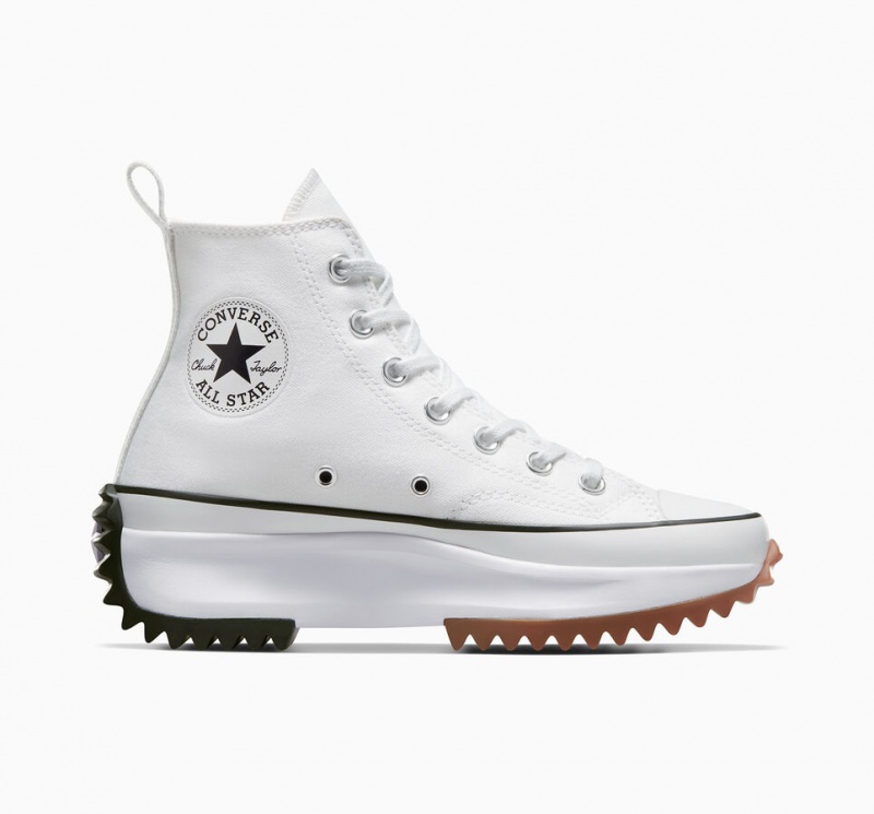Converse Run Star Hike Platform Vita Svarta | 328QCPHYA