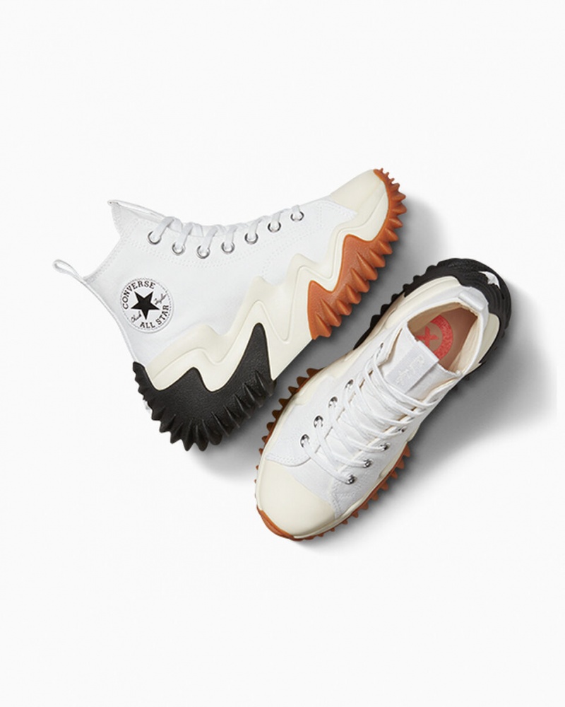 Converse Run Star Motion CX Platform Vita Svarta | 529IJUTDP