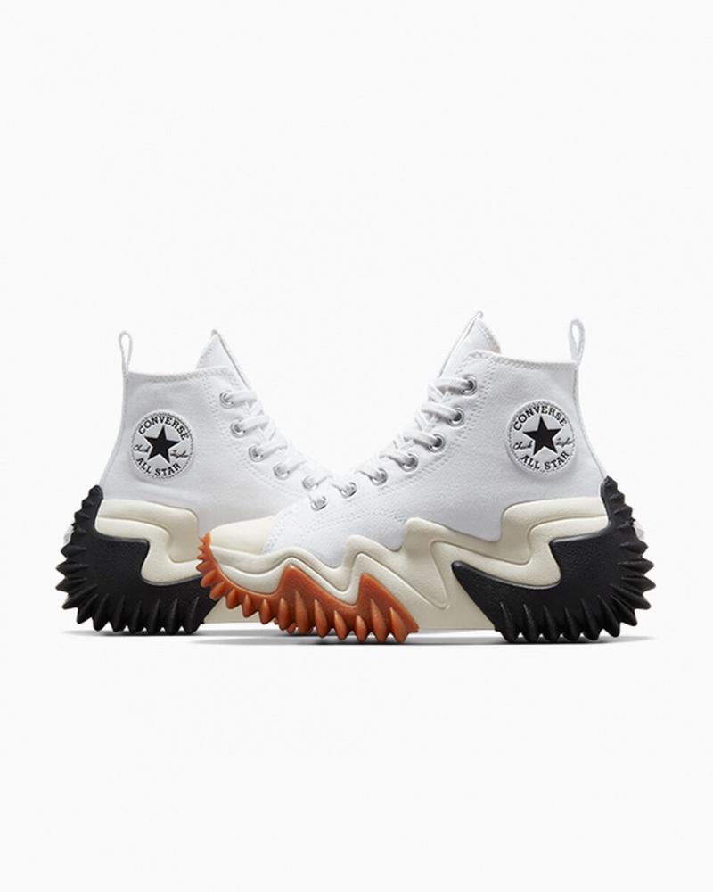 Converse Run Star Motion CX Platform Vita Svarta | 529IJUTDP