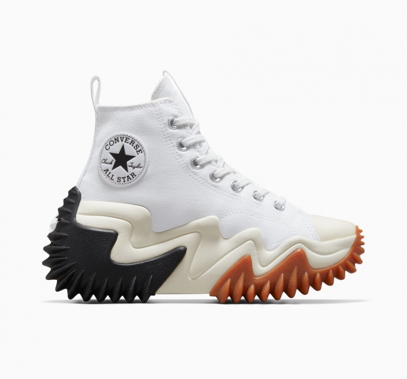 Converse Run Star Motion CX Platform Vita Svarta | 529IJUTDP