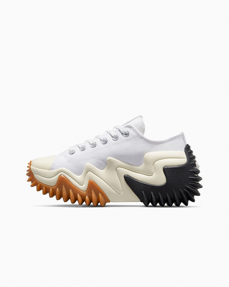 Converse Run Star Motion CX Platform Vita Svarta | 419IKCNJH