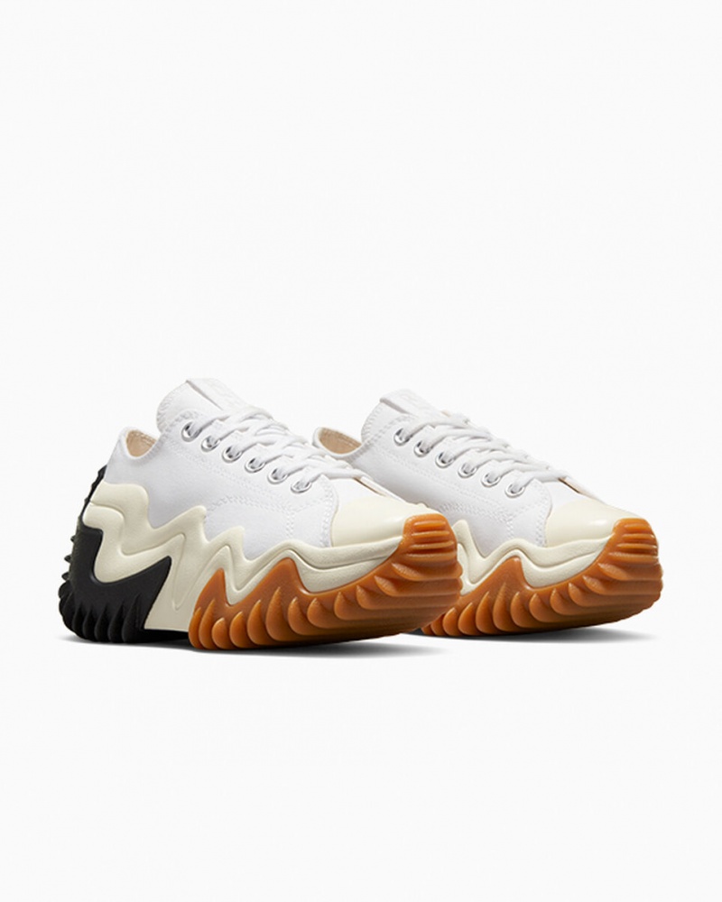 Converse Run Star Motion CX Platform Vita Svarta | 419IKCNJH