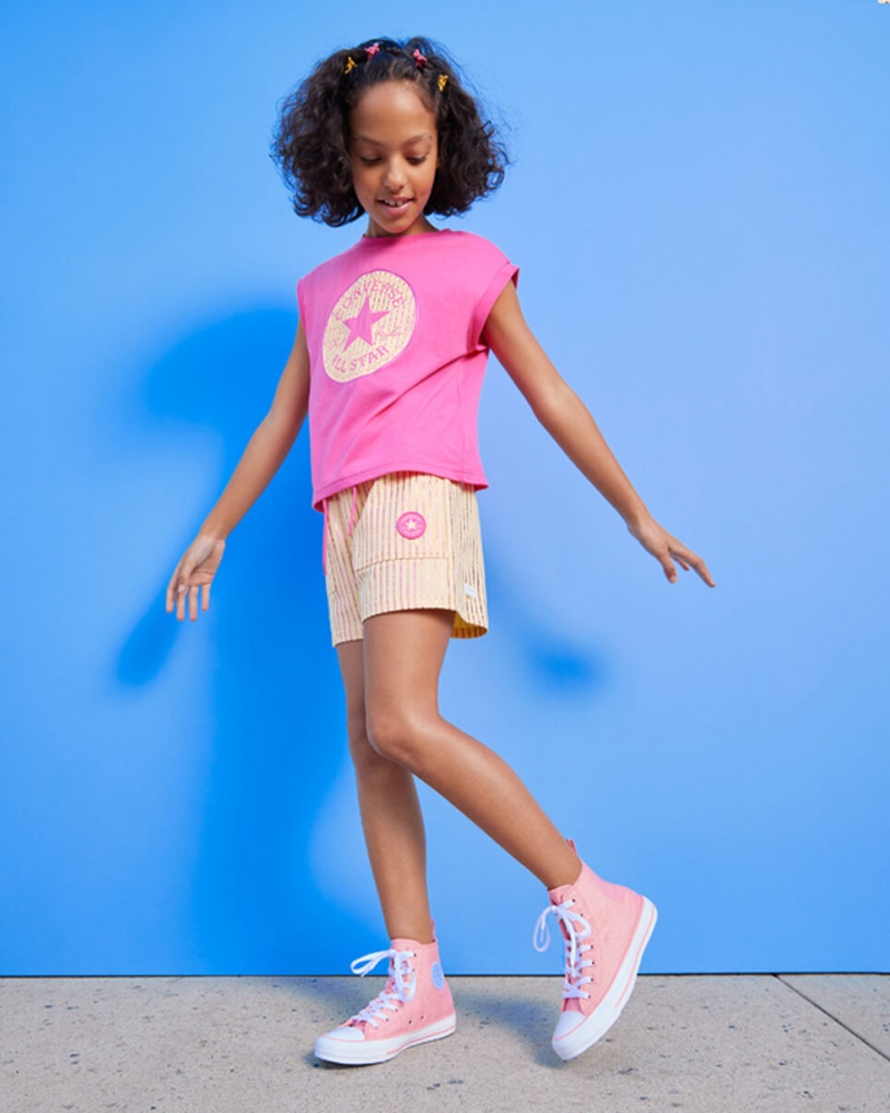 Converse Shine High Rise Shorts Sunny Oasis | 692BYPDFE