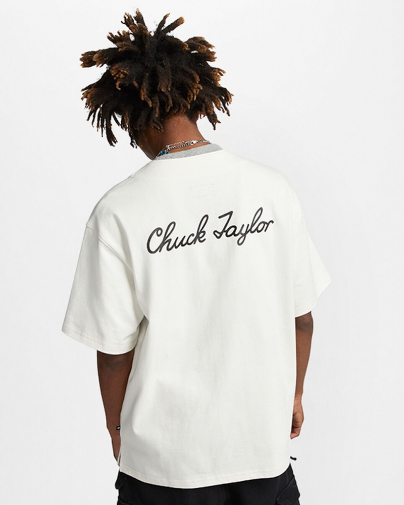 Converse Shoe Patch All Star Baseball Jersey Egret | 748HMUQZJ