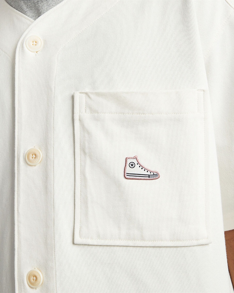 Converse Shoe Patch All Star Baseball Jersey Egret | 748HMUQZJ