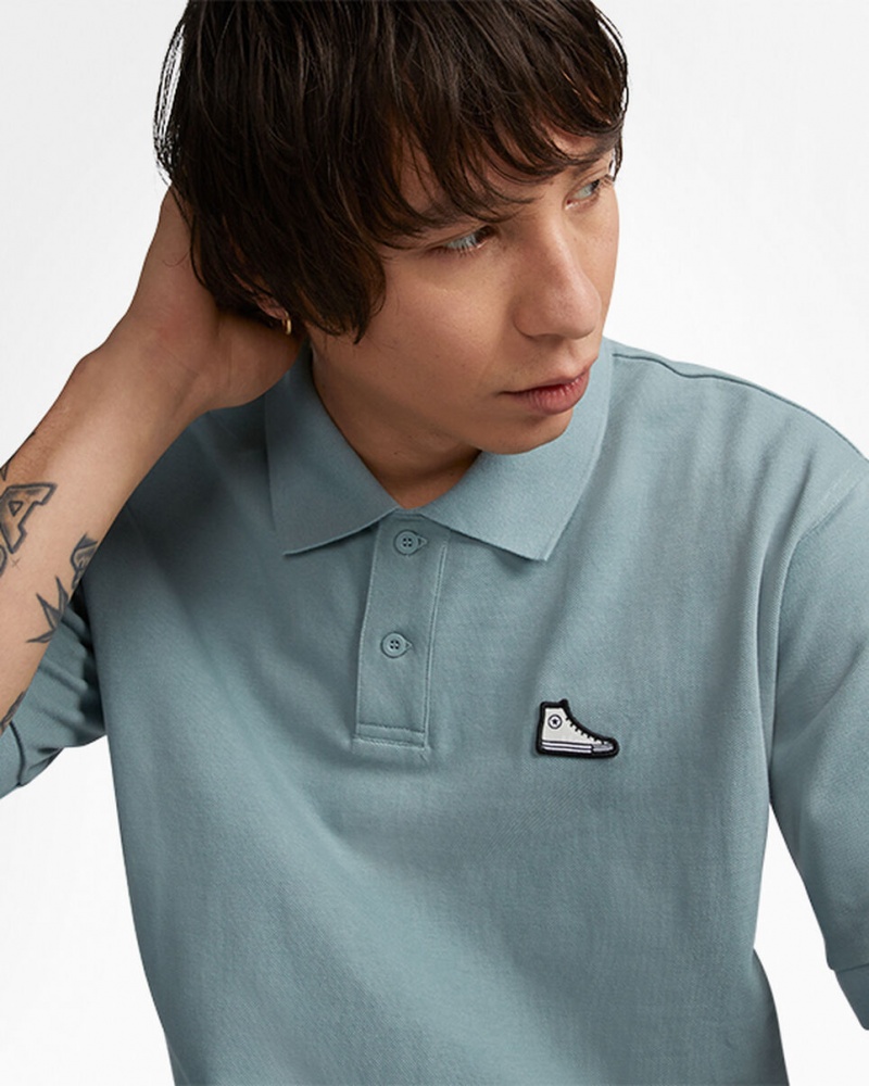 Converse Shoe Patch Polo Shirt Grå | 867TPFADH