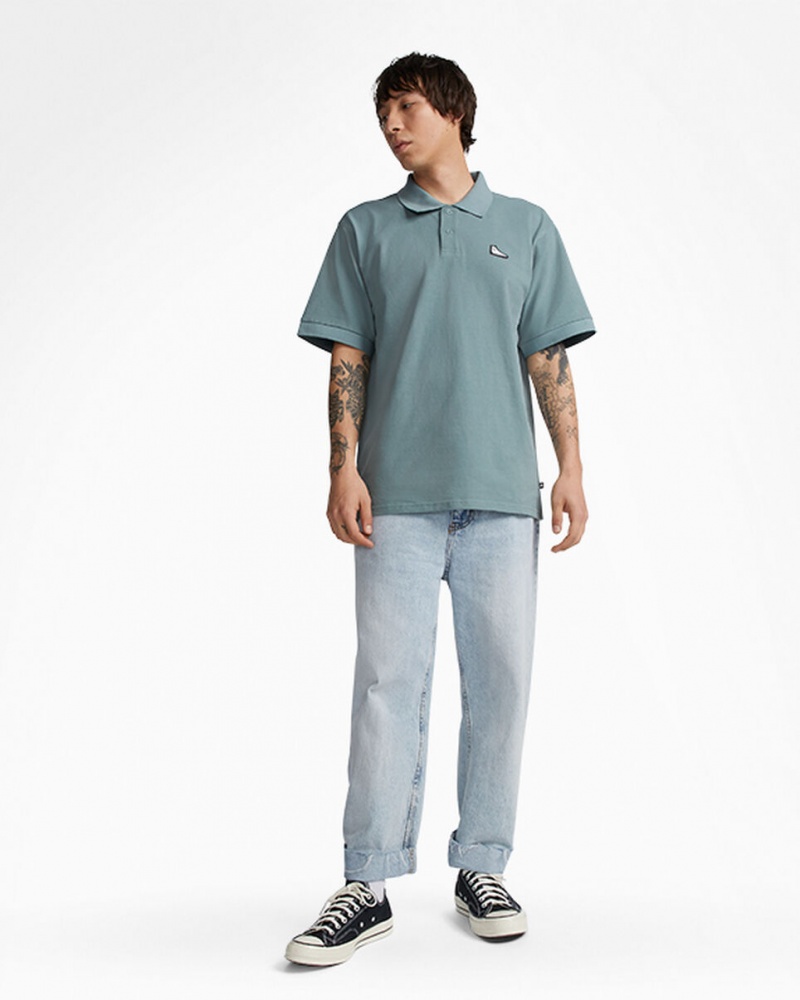 Converse Shoe Patch Polo Shirt Grå | 867TPFADH