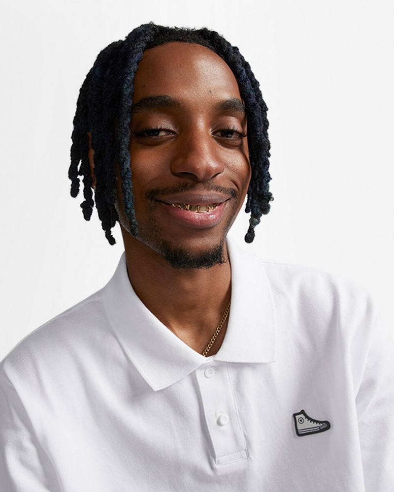 Converse Shoe Patch Polo Shirt Vita | 309PBTSUN