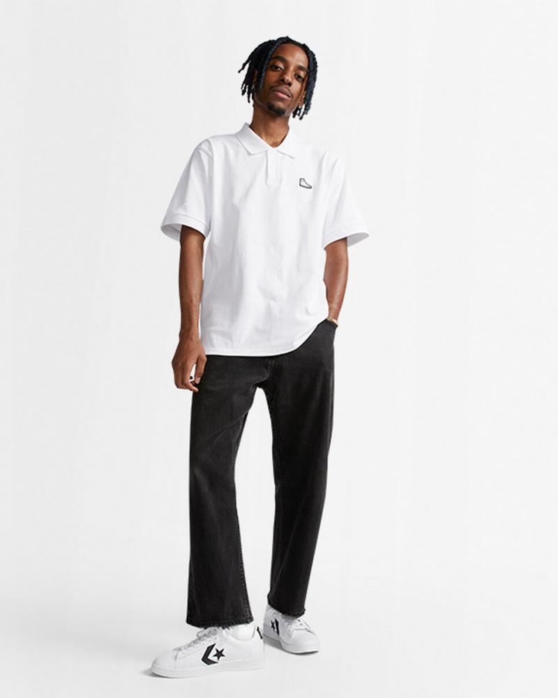 Converse Shoe Patch Polo Shirt Vita | 309PBTSUN