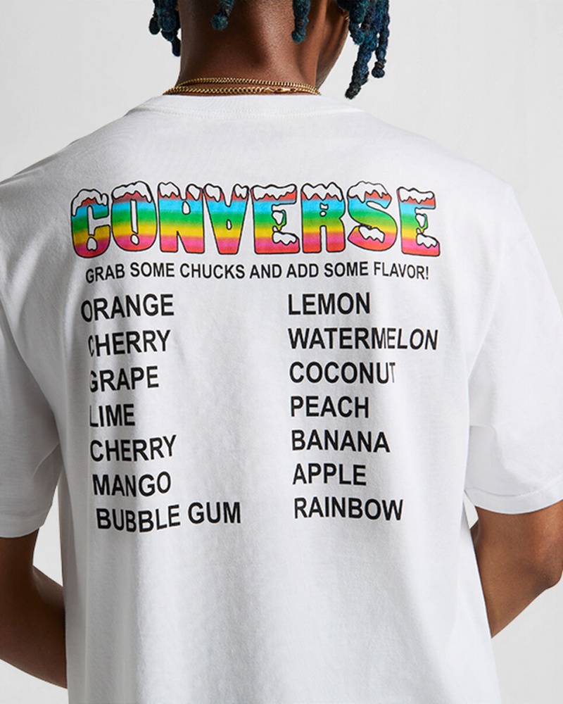 Converse Snow Cone Tryck Loose-Fit T-Shirt Vita | 740IWPLJS