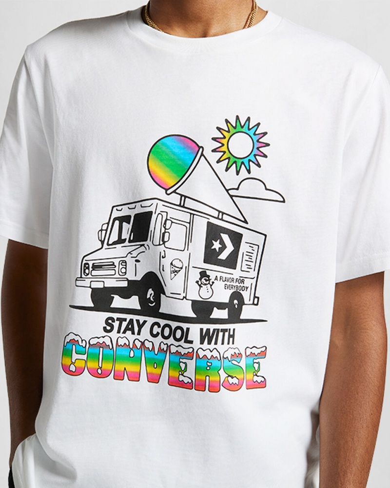 Converse Snow Cone Tryck Loose-Fit T-Shirt Vita | 740IWPLJS